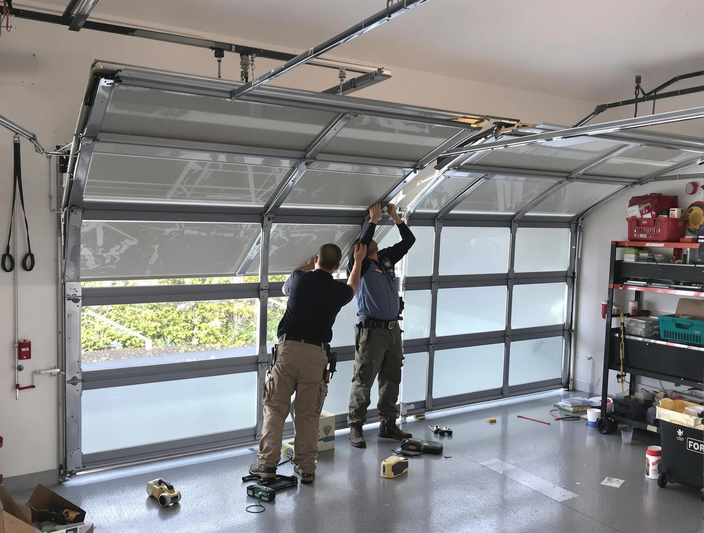 Broomfield Garage Door Repair expert performing precise panel replacement on Broomfield garage door