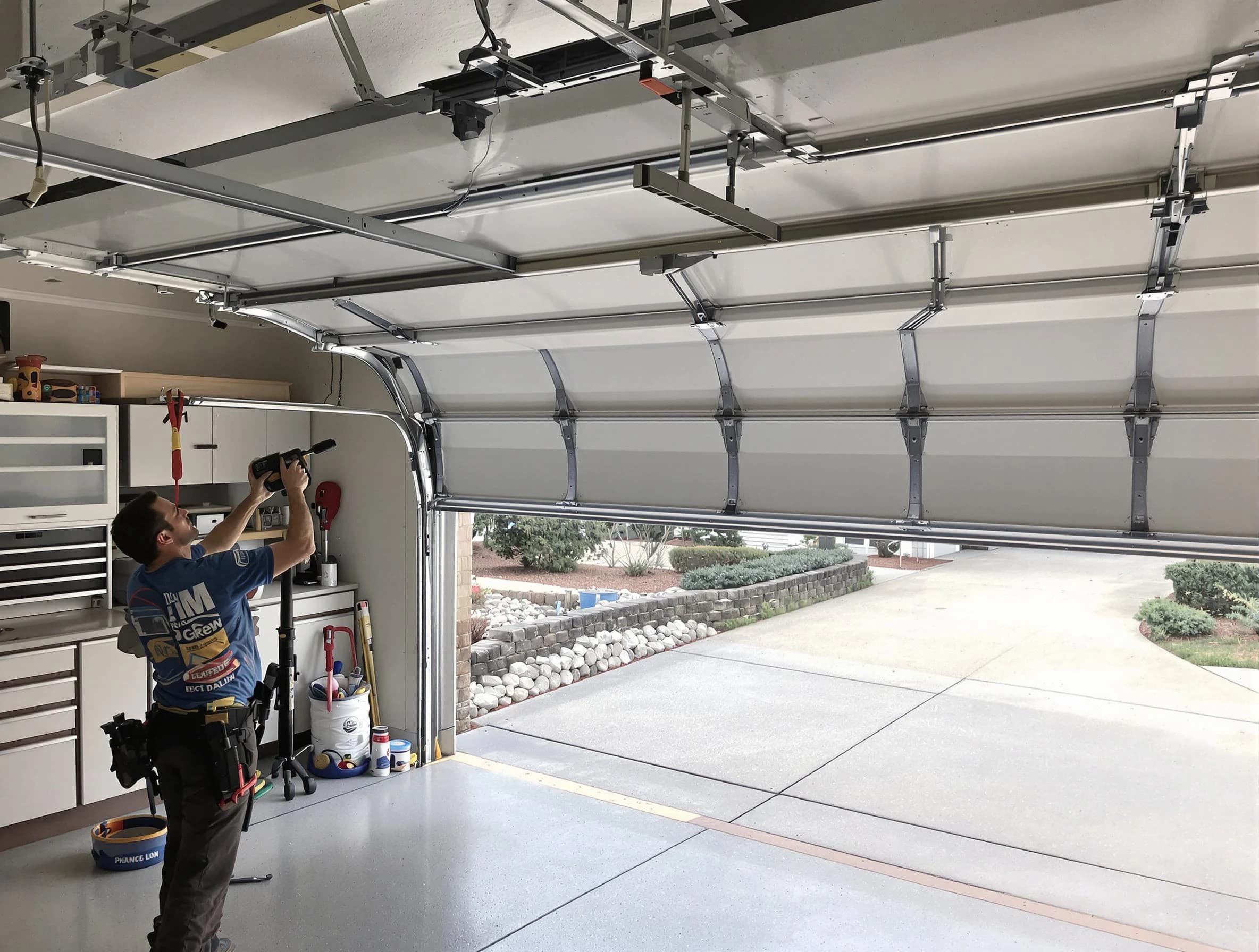 Garage door track repair service by Broomfield Garage Door Repair in Broomfield