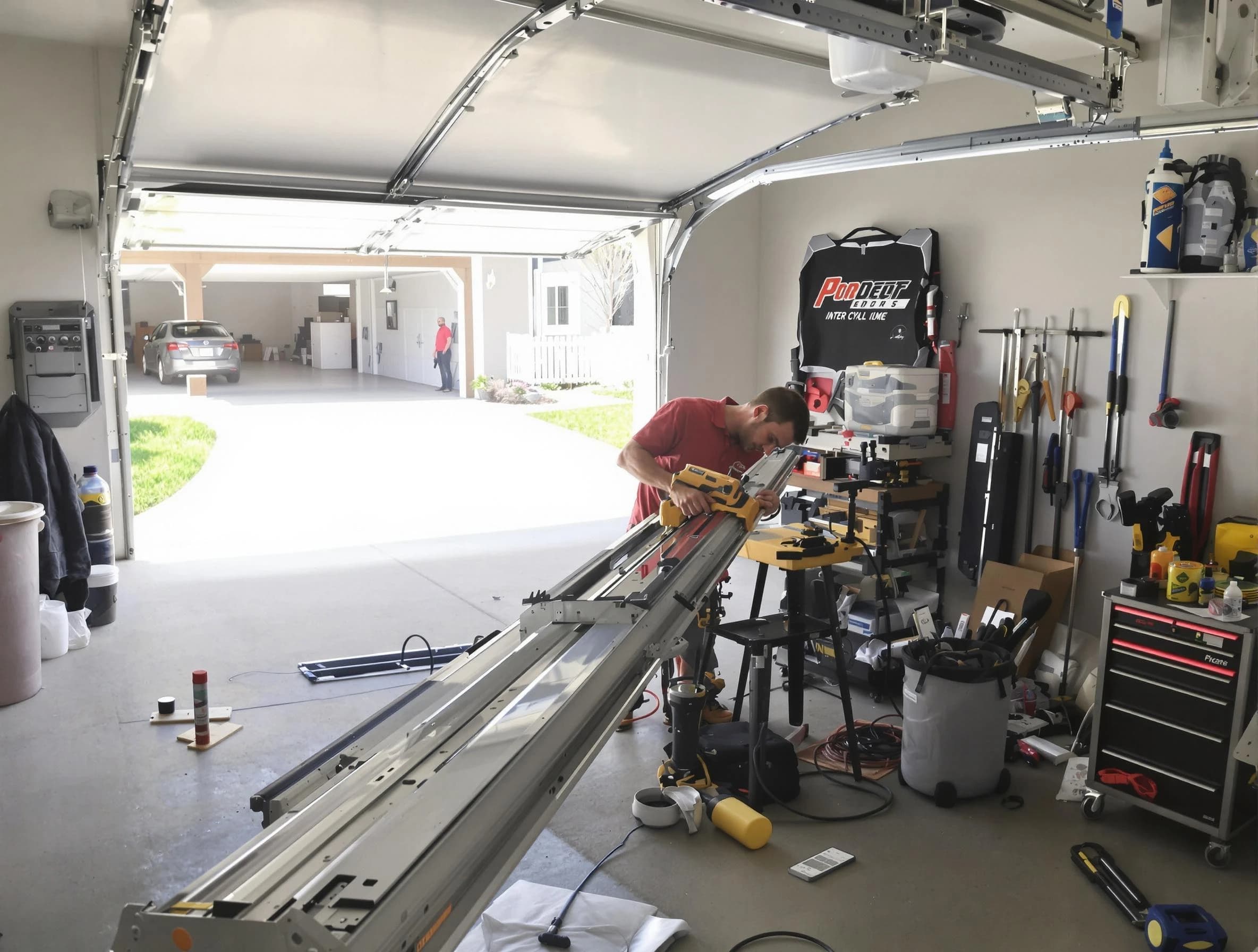 Broomfield Garage Door Repair expert performing track repair in Broomfield