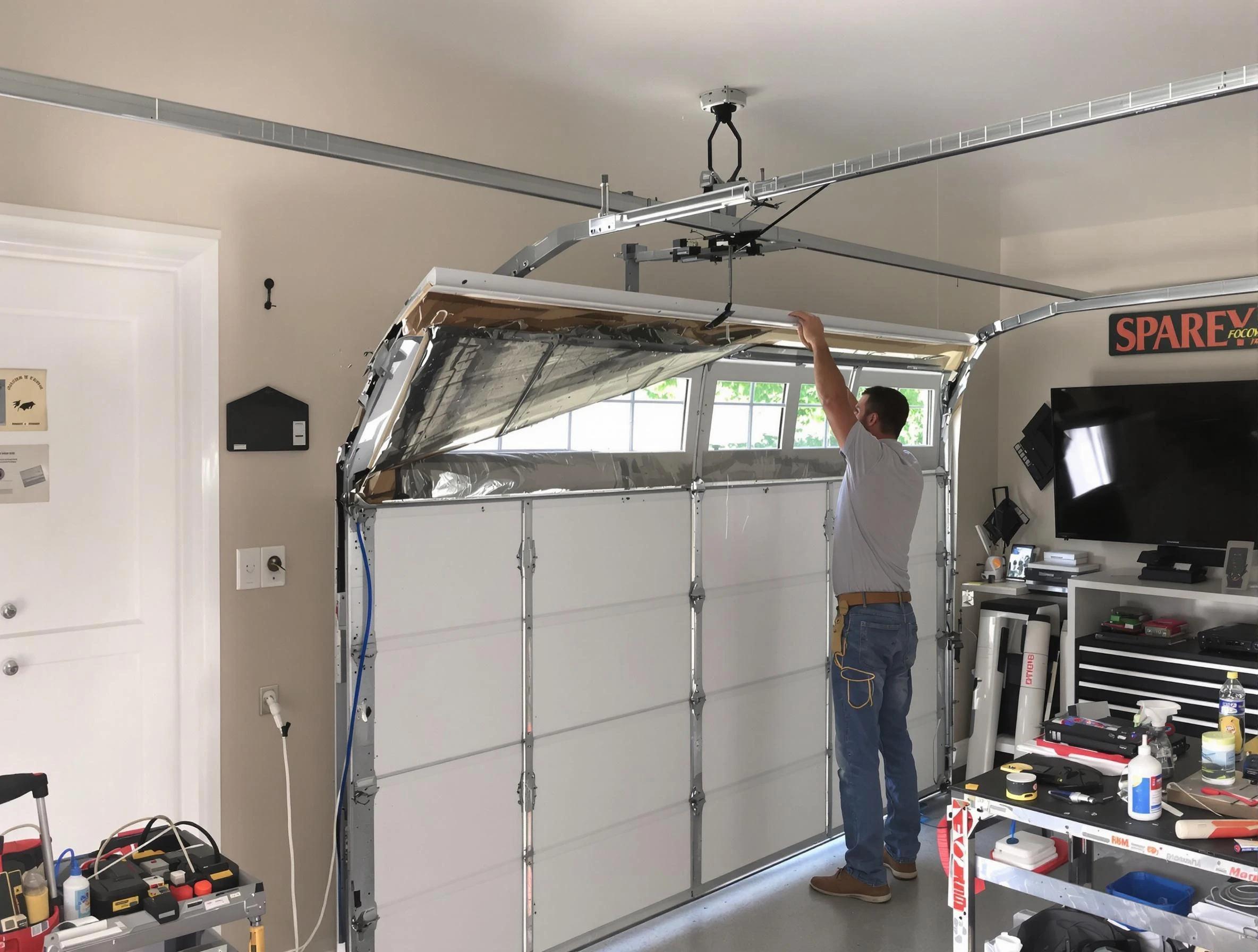 Garage door section replacement by Broomfield Garage Door Repair in Broomfield