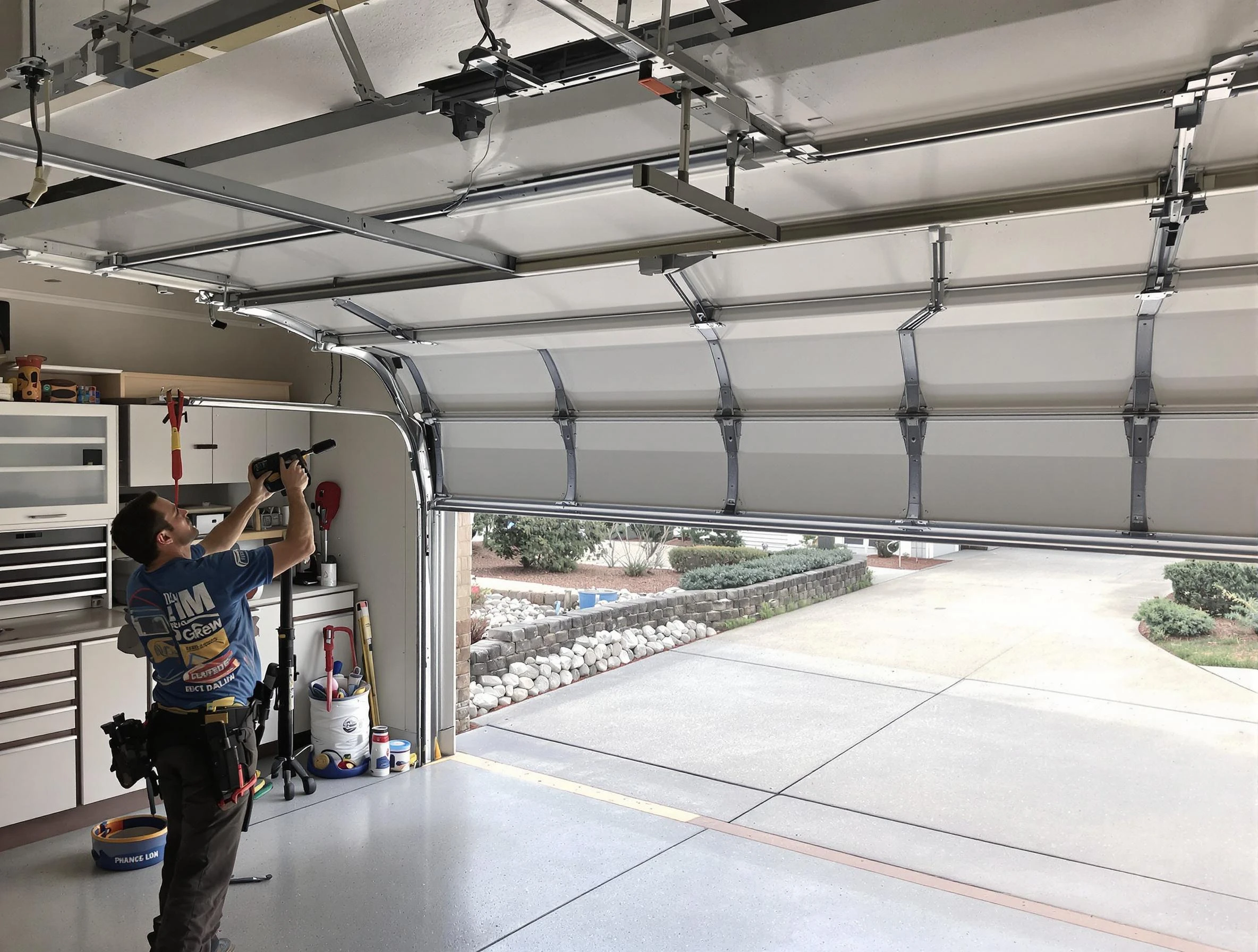 Garage door track repair service by Broomfield Garage Door Repair in Broomfield